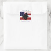 États-Unis Drapeau et soldats Accueil Nom Stickers (Sac)
