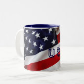 États-Unis Drapeau Étoiles De Mug Et Grilles Rouge (Devant gauche)