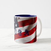 États-Unis Drapeau Étoiles De Mug Et Grilles Rouge (Devant droit)