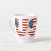 États-Unis Drapeau Latte Mug American Patriotic (Angle gauche)