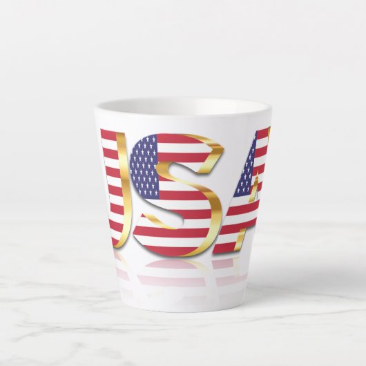 États-Unis Drapeau Latte Mug American Patriotic (Devant)