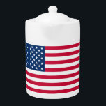 États-Unis Drapeau Teapot États-Unis d'Amérique<br><div class="desc">USA - Etats-Unis d'Amérique - Drapeau - Patriotique - Fête de l'Indépendance - 4 juillet - Personnalisable - Choisissez / Ajoutez votre texte unique / Couleur / Image - Faites votre cadeau spécial - Redimensionnez et déplacez ou supprimez et ajoutez des éléments / image avec outil de personnalisation. Vous pouvez...</div>