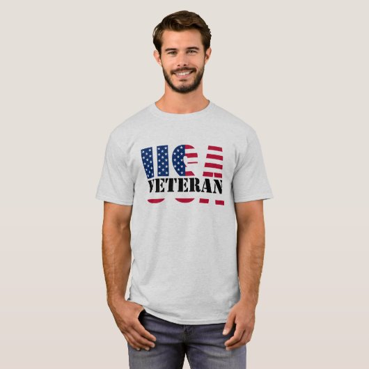 États-Unis Drapeau vétéran TShirt (Devant entier)
