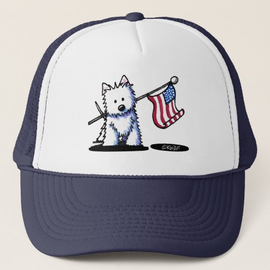 États-Unis Drapeau Westie Terrier Casquette (Devant)