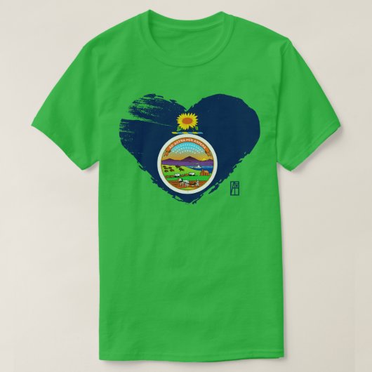 États-Unis J'aime Kansas Kansas Drapeau TShirt (Design devant)