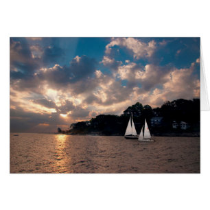 États-Unis, Massachusetts. Voile au coucher du sol