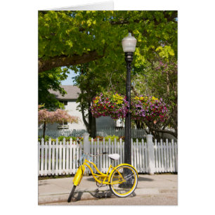 États-Unis, Michigan, Mackinac Island. Vélo jaune