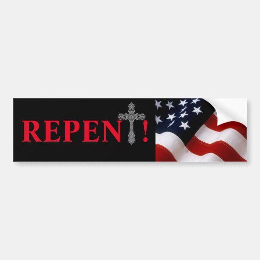 ÉTATS-UNIS REPENT BUMPER STICKER (Devant)