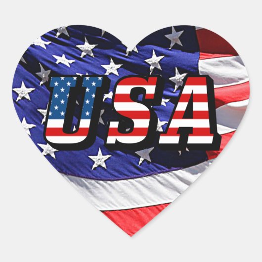 États-Unis - Stickers Coeur du drapeau américain (Devant)