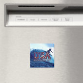 États-Unis Surfer Independence Day Magnets (In Situ (Lave-vaisselle))