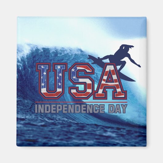 États-Unis Surfer Independence Day Magnets (Devant)