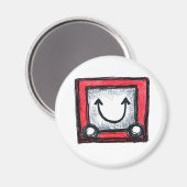 Etch Sketch Smile, Standard, 2¼ Inch Circle Magnet (Recto/Verso)
