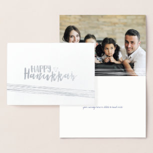 Etched Foil Happy Hanoukka Carte photo Abstrait