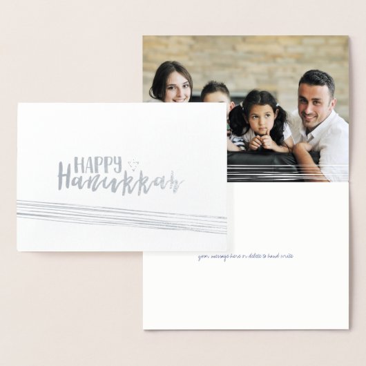 Etched Foil Happy Hanoukka Carte photo Abstrait (Affichage)