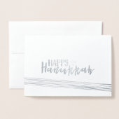 Etched Foil Happy Hanoukka Carte photo Abstrait (Devant avec enveloppe)