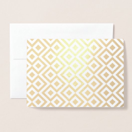 Etched Gold en White Meander Folie Kaarten (Voorkant met envelop)
