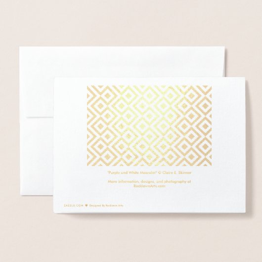 Etched Gold en White Meander Folie Kaarten (Met envelop)