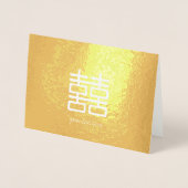 Etched Gold Foil Double Happiness Kaart (Voorkant)