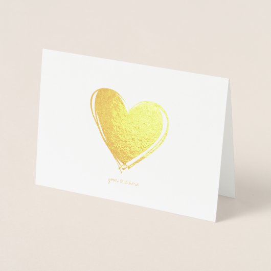 Etched Gold Foil Heart Wenskaarten Folie Kaarten (Voorkant)