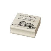 Etched Snow Leopard gepersonaliseerd retour adres Rubberstempel (Stempel)