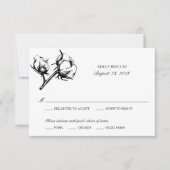 Etching Plante en coton | Mariage RSVP (Devant)