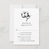 Etching Plante en coton | Mariage RSVP (Devant)