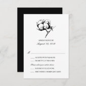 Etching Plante en coton | Mariage RSVP (Devant / Derrière)