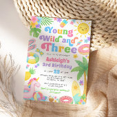 Été 3 Anniversaire Invitation Young Wild & Three