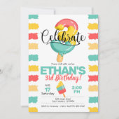 Été 3ème anniversaire Invitation avec Popsicle (Devant)