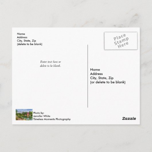 Été À War Eagle Mill Carte Postale (Dos)