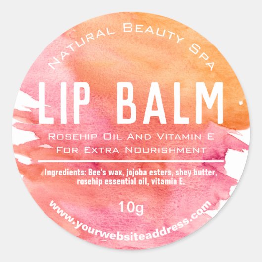Été Amusants Pink Orange Lip Pot Étiquettes (Devant)