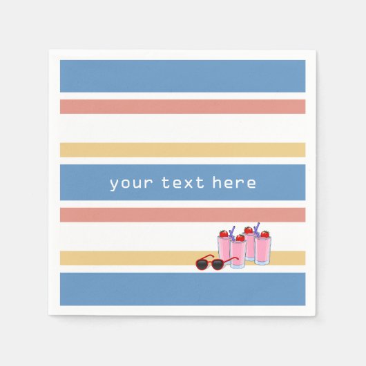 Été Amusants serviettes en papier personnalisé (Devant)