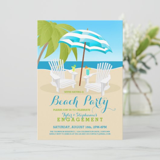 Été Amusement Plage Invitations (Debout devant)