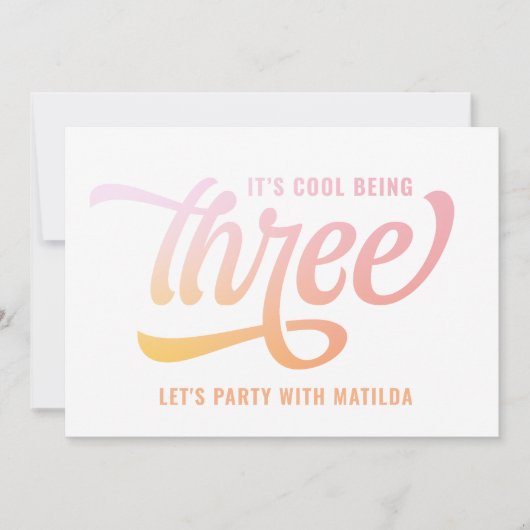 Eté arc-en-ciel trois 3e anniversaire invitation (Devant)