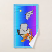 Été Baleines Cartoon Turqoise Serviette de bain (Serviette à main)