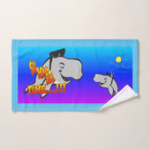 Été Baleines Cartoon Turqoise Serviette de bain (Serviette à main)