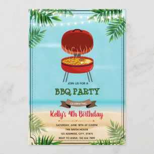 Été barbecue anniversaire invitation