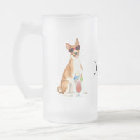 Été Basenji Verre Frosted Bière Mug