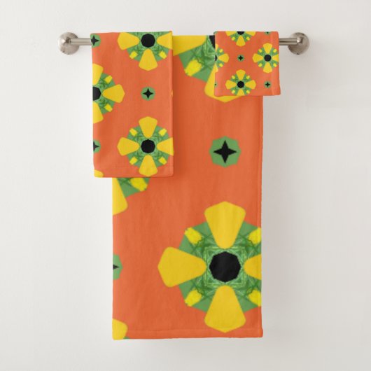 Été Bright Orange Jaune Vert Diamant Motif (En situation)