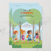 Été Camping Buddies Anniversaire Invitation (Devant / Derrière)