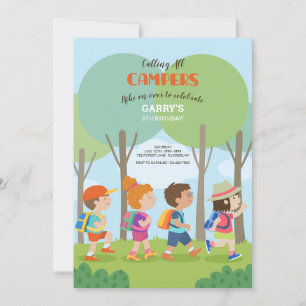 Été Camping Buddies Anniversaire Invitation