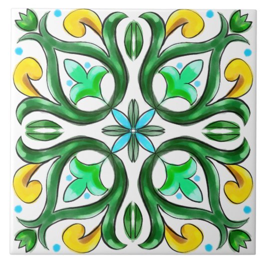 Été, Carreaux siciliens, majolica, céramique (Devant)