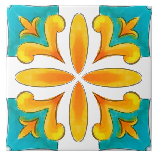 Été, Carreaux siciliens, majolica, céramique (Devant)