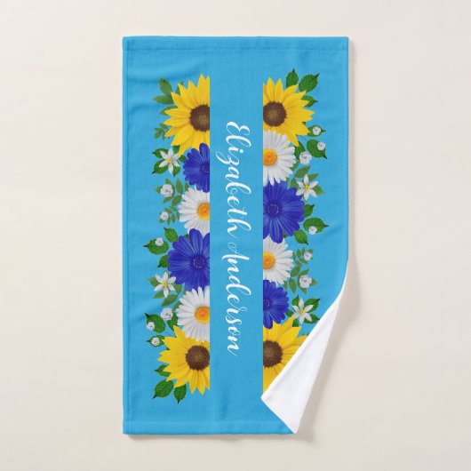 Eté Ciel bleu Floral (Serviette à main)