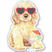 Été Cocker Spaniel Vinyl Sticker (Devant)