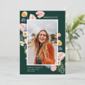 Été coloré Floral Graduation Photo Invitation (Debout devant)