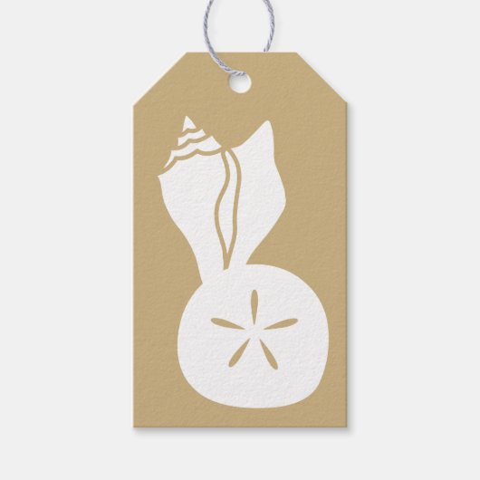 Été Coquillages en Sable étiquette cadeau (Devant)
