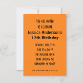 Été Ethnique 17e anniversaire de fête Invitation (Dos)