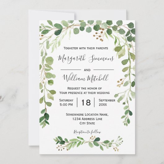 Eté | Faire-part de mariage aquarelle (Devant)