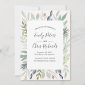 Été Faire-part de mariage feuillage vert (Devant)